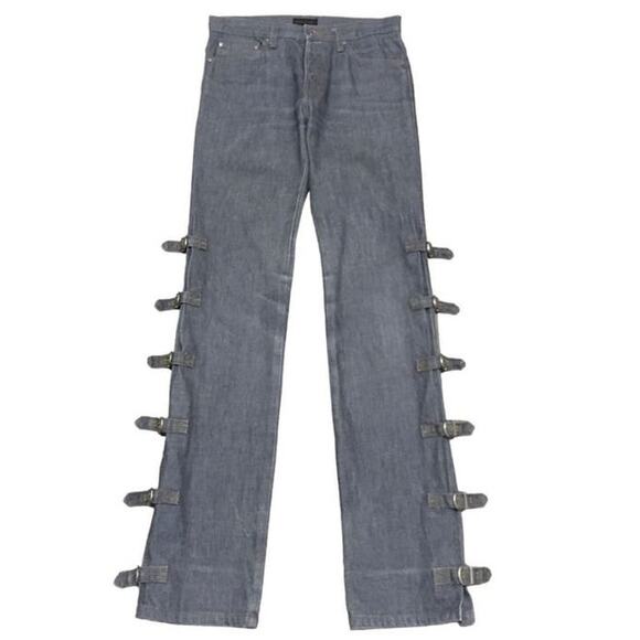 Morgan Homme Other - Morgan de Toi Homme Y2K Buckle Strap Jeans Gray Denim Pants small